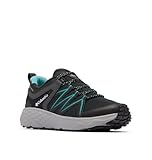 Columbia Women's Peakfreak Roam Waterproof, Waterproof Low Rise Trekking and Hiking Shoes, Black/Teal, 4