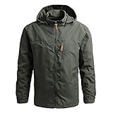Chubasquero Running Vientos Otoño Chaqueta Softshell Hombre de Caza Chaqueta de Lluvia Cazadora Militar Lluvia con Capucha Invierno de Trabajo Verde Corta Vientos D Hombre Verde Militar L