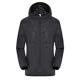 POIUIYQA Chaqueta Impermeable Cortavientos Hombre Mujer Ligera Transpirable Chaquetas con Capucha Casual Plegable Raincoat con Bolsillos y Cremallera Chaqueta Deportiva para Ciclismo Running Fitness