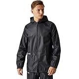 Regatta Chaqueta impermeable con capucha Stormbreak para hombre, disponible en negro, talla L
