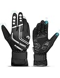 INBIKE Guantes Ciclismo Hombre para Invierno Guantes De Pantalla Táctil para Bicicleta Carretera MTB con Membrana Impermeable, AislamientoTérmico y Forro Polar(Negro,L)