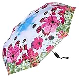 VON LILIENFELD Paraguas de bolsillo, prado de flores, flores, arte, resistente al viento, automático, estable, ligero, compacto, multicolor, L50/D100